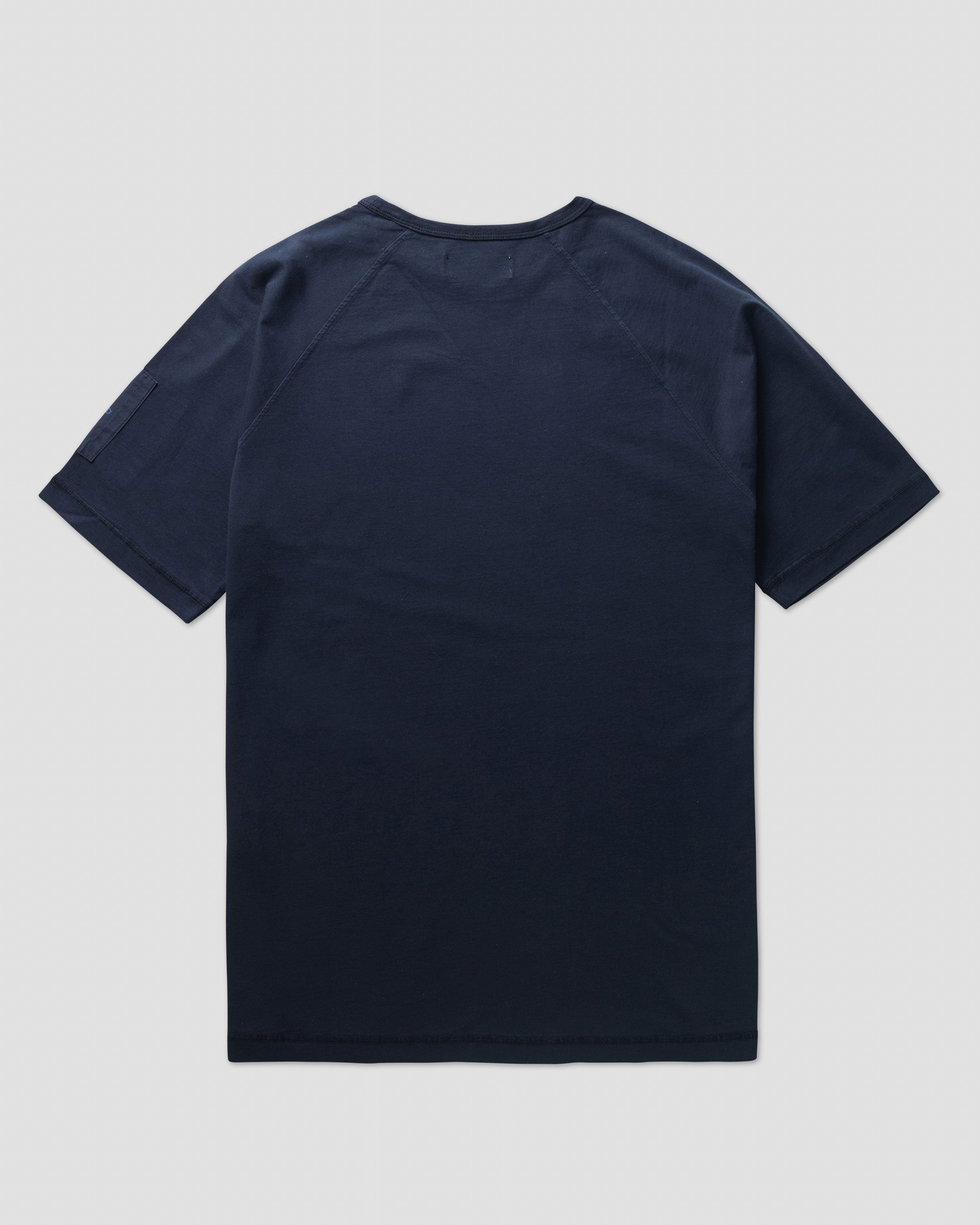 Left Hand Contrast Panel Tee Navy