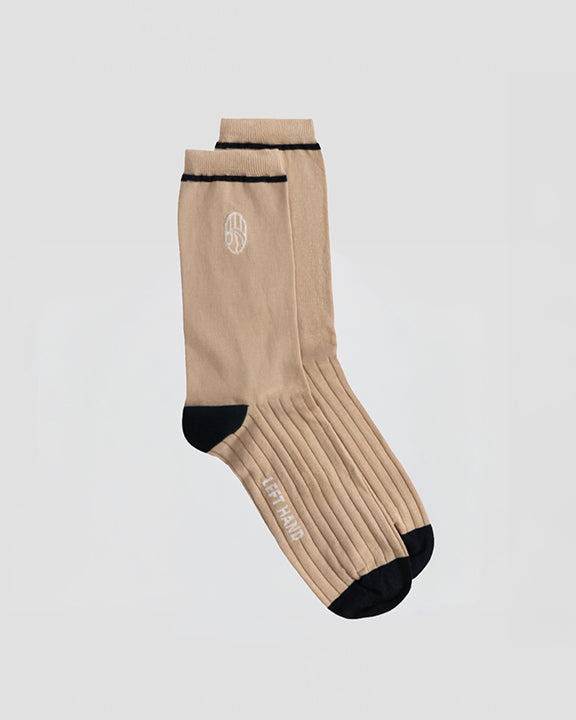 Left Hand Rib Sock Stone / Black Left Hand