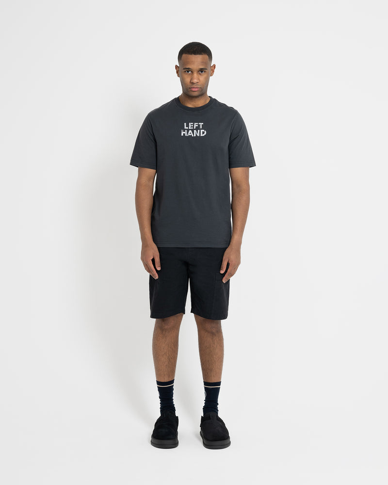 Left Hand Distressed Graphic Tee Black