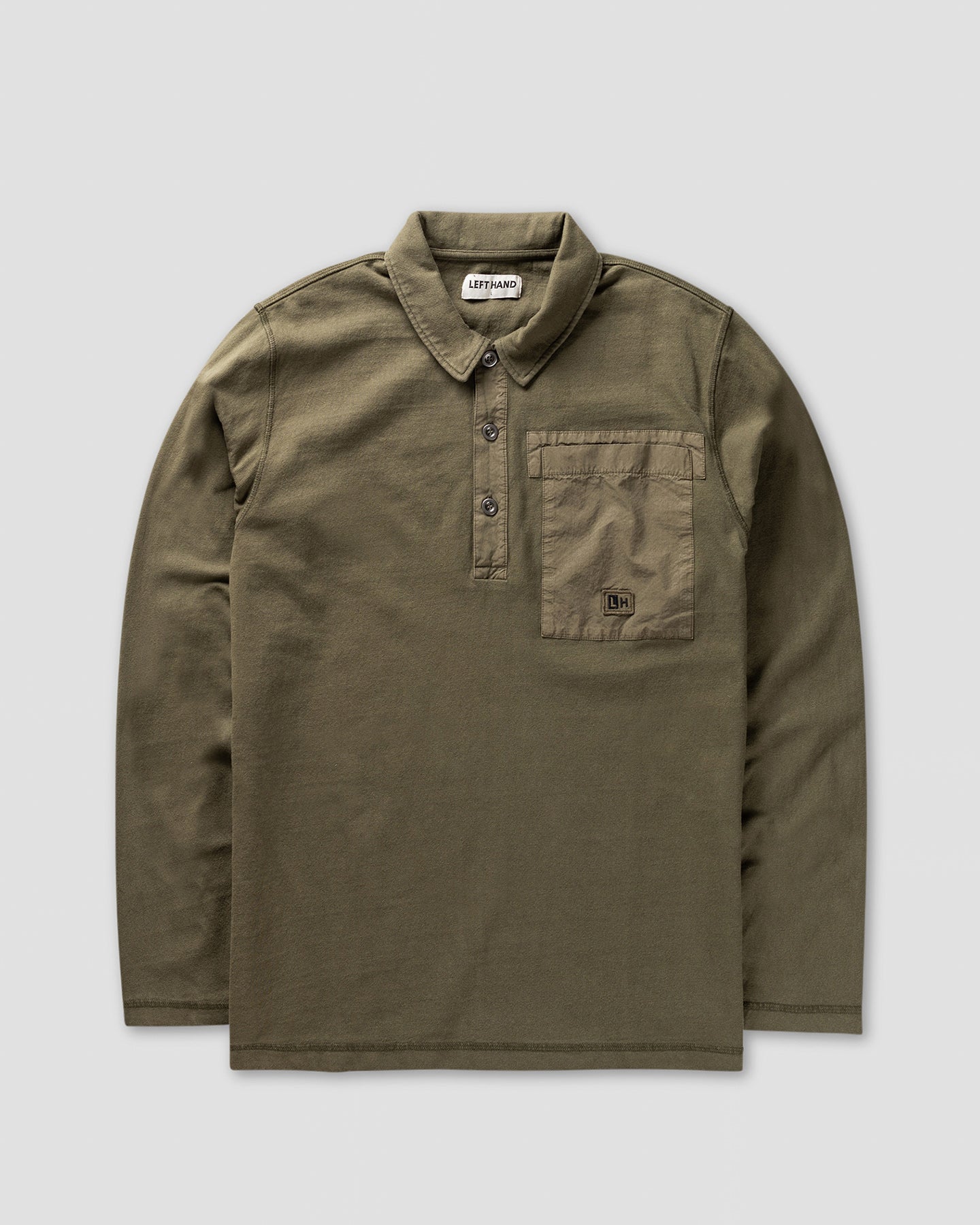 Left Hand L/S Polo Olive