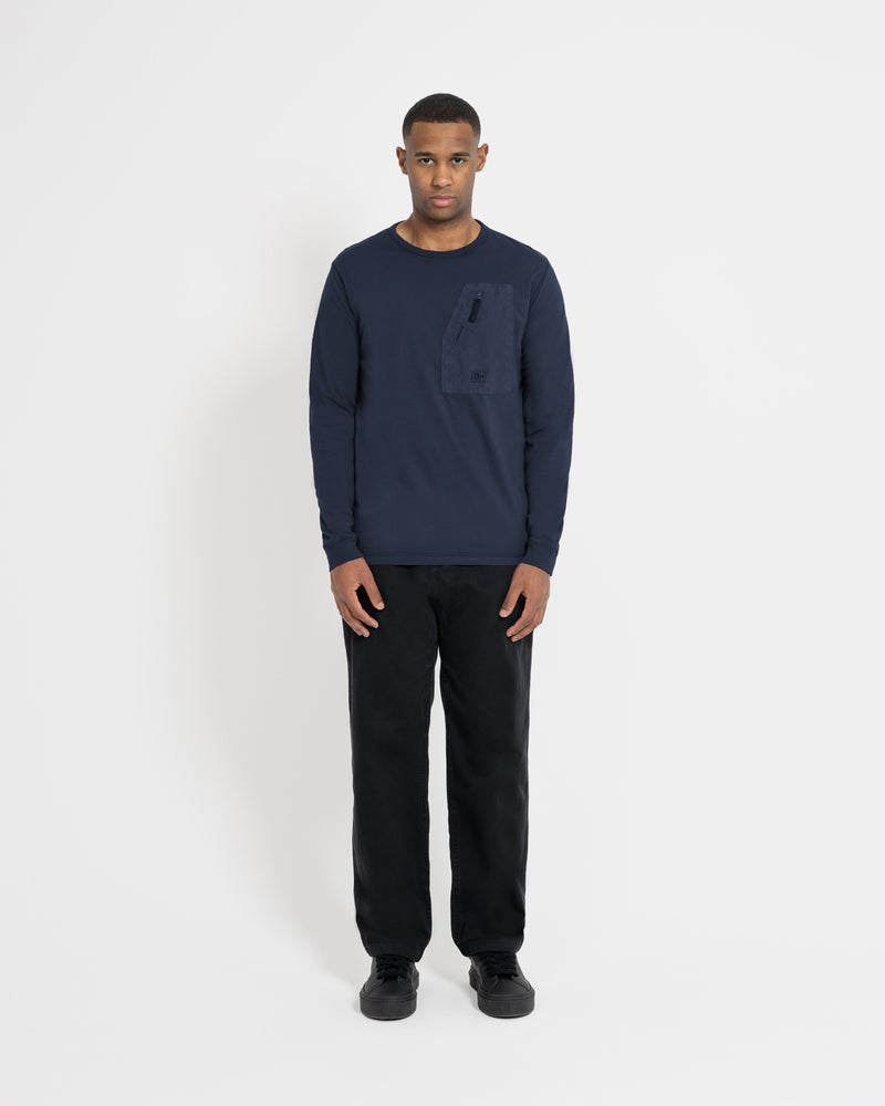 Left Hand L/S Pocket Tee Navy