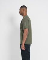 Left Hand Contrast Panel Tee Olive
