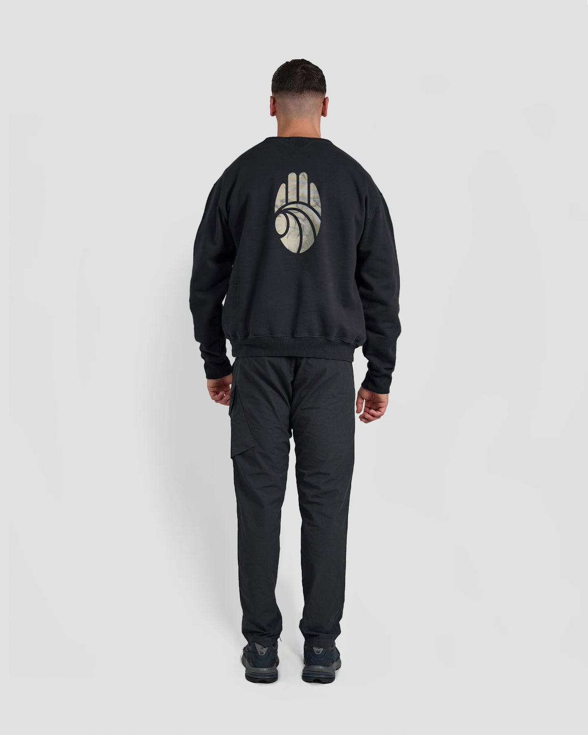 Left Hand x JLH Hand Motif Crew Sweatshirt Caviar Left Hand