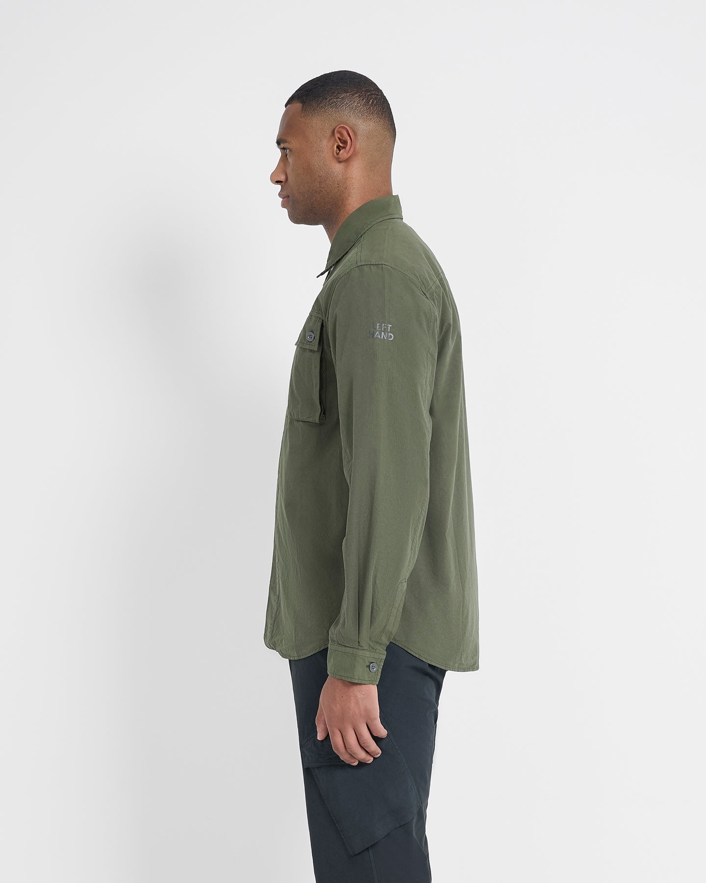 Left Hand Button Pocket Shirt Olive