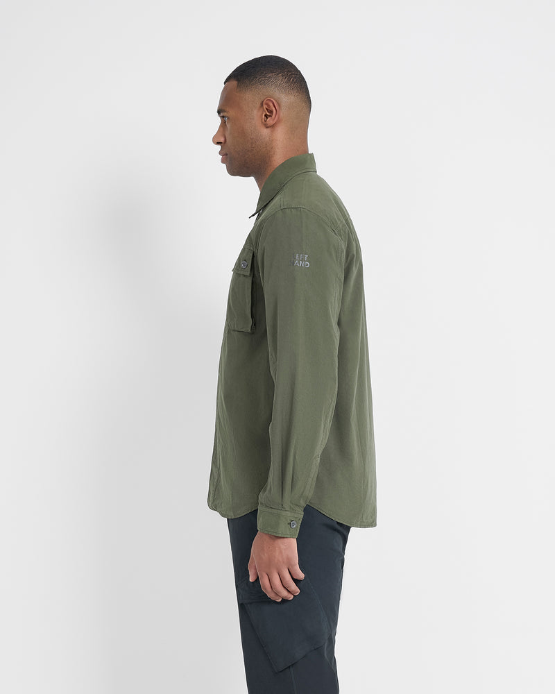 Left Hand Button Pocket Shirt Olive