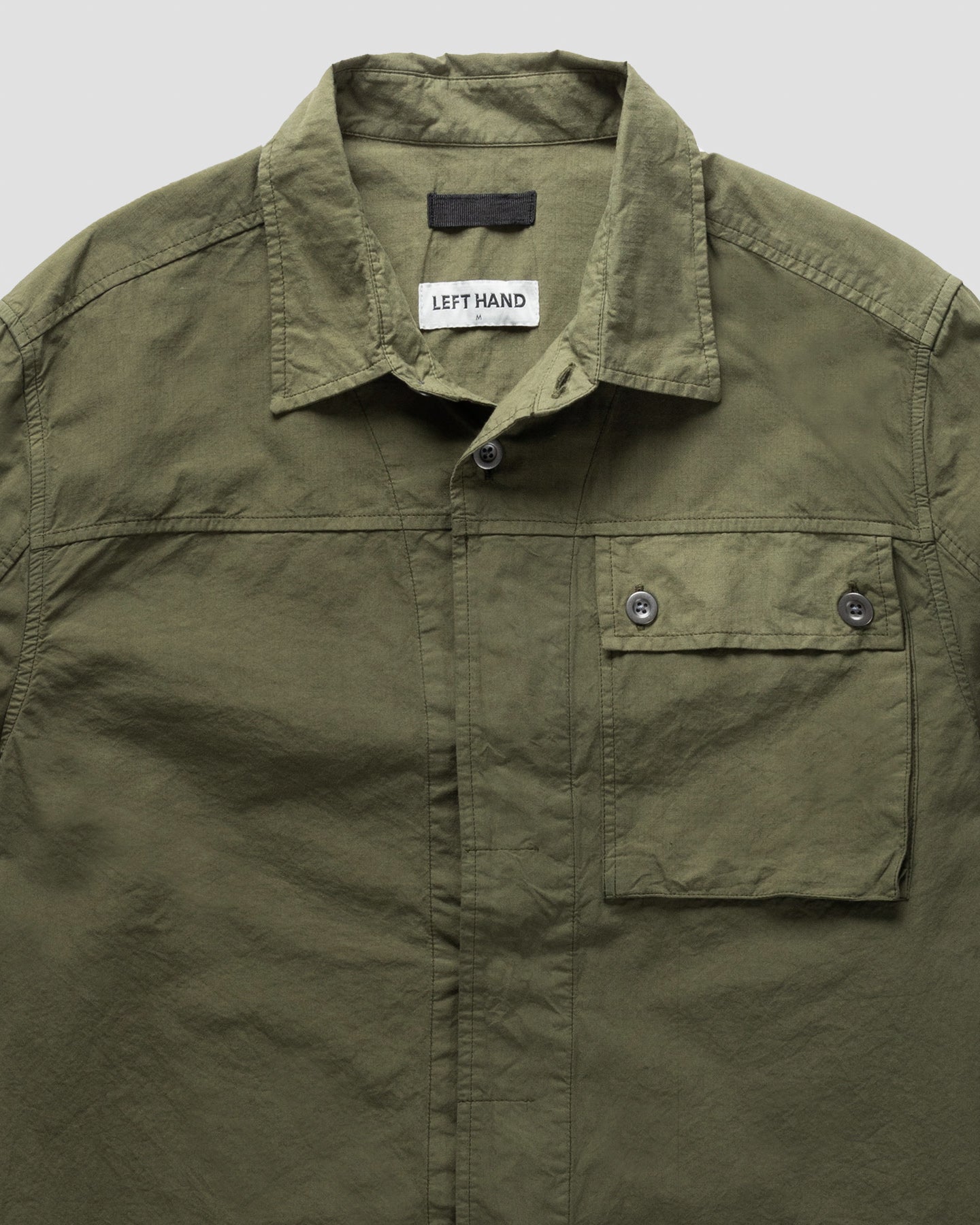 Left Hand Button Pocket Shirt Olive