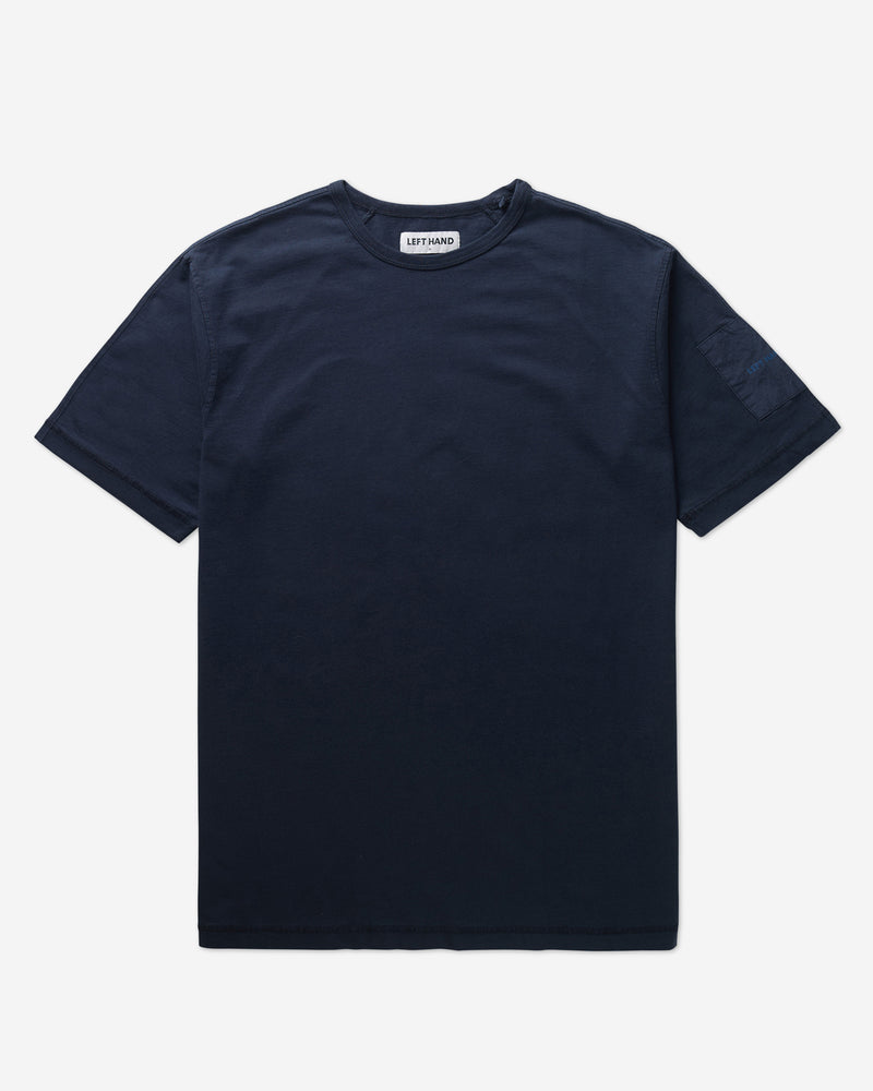 Left Hand Contrast Panel Tee Navy