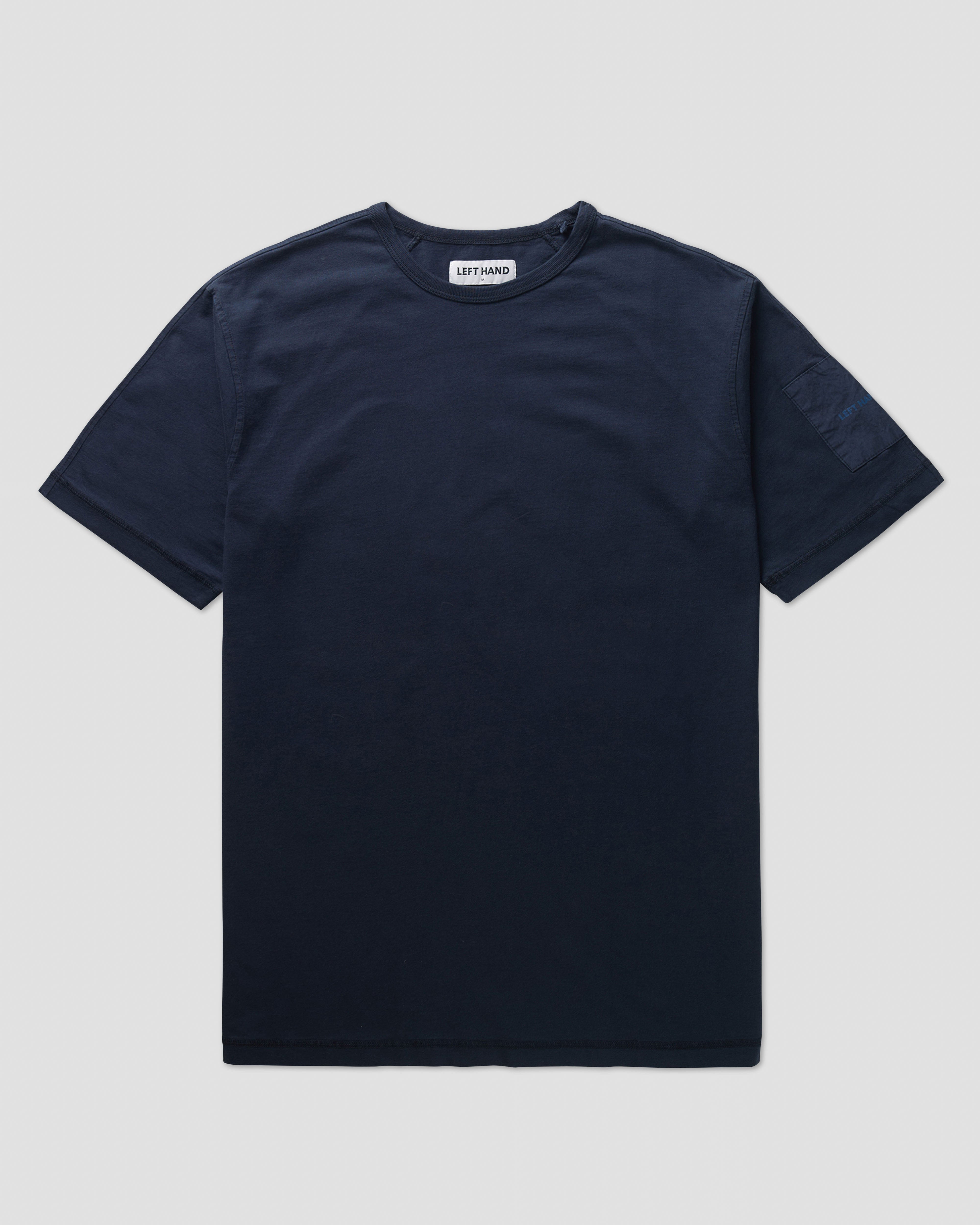 Left Hand Contrast Panel Tee Navy