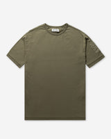Left Hand Contrast Panel Tee Olive