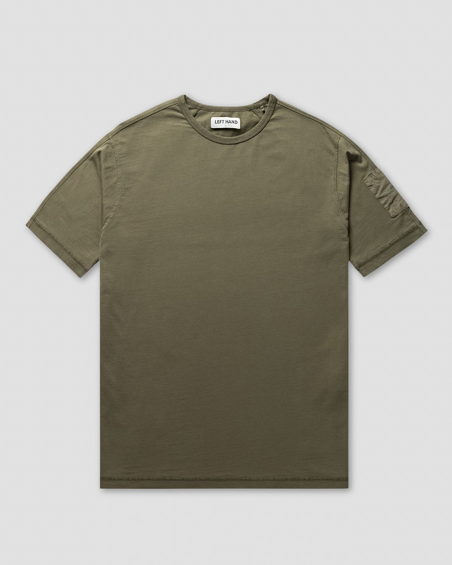Left Hand Contrast Panel Tee Olive