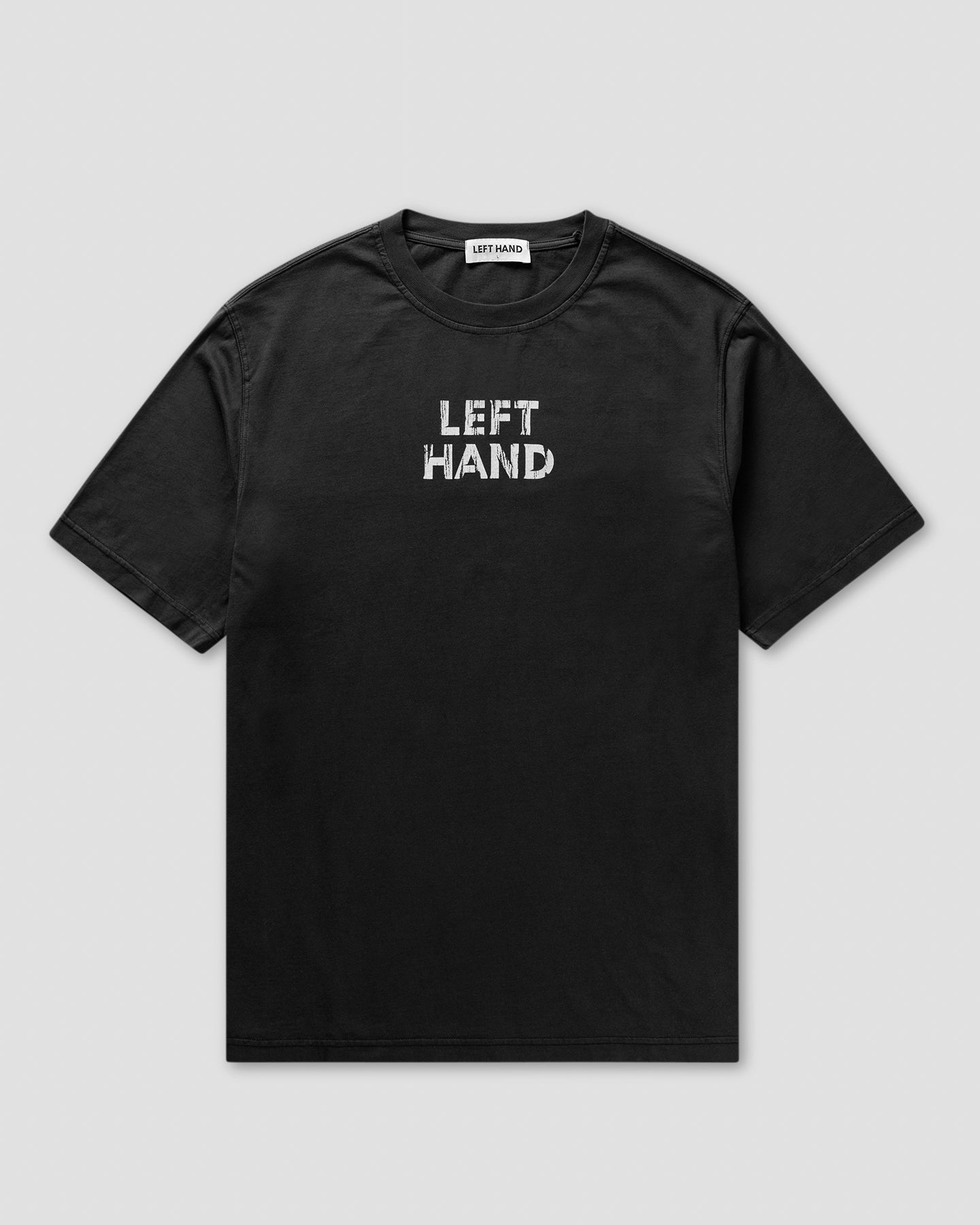 Left Hand Distressed Graphic Tee Black