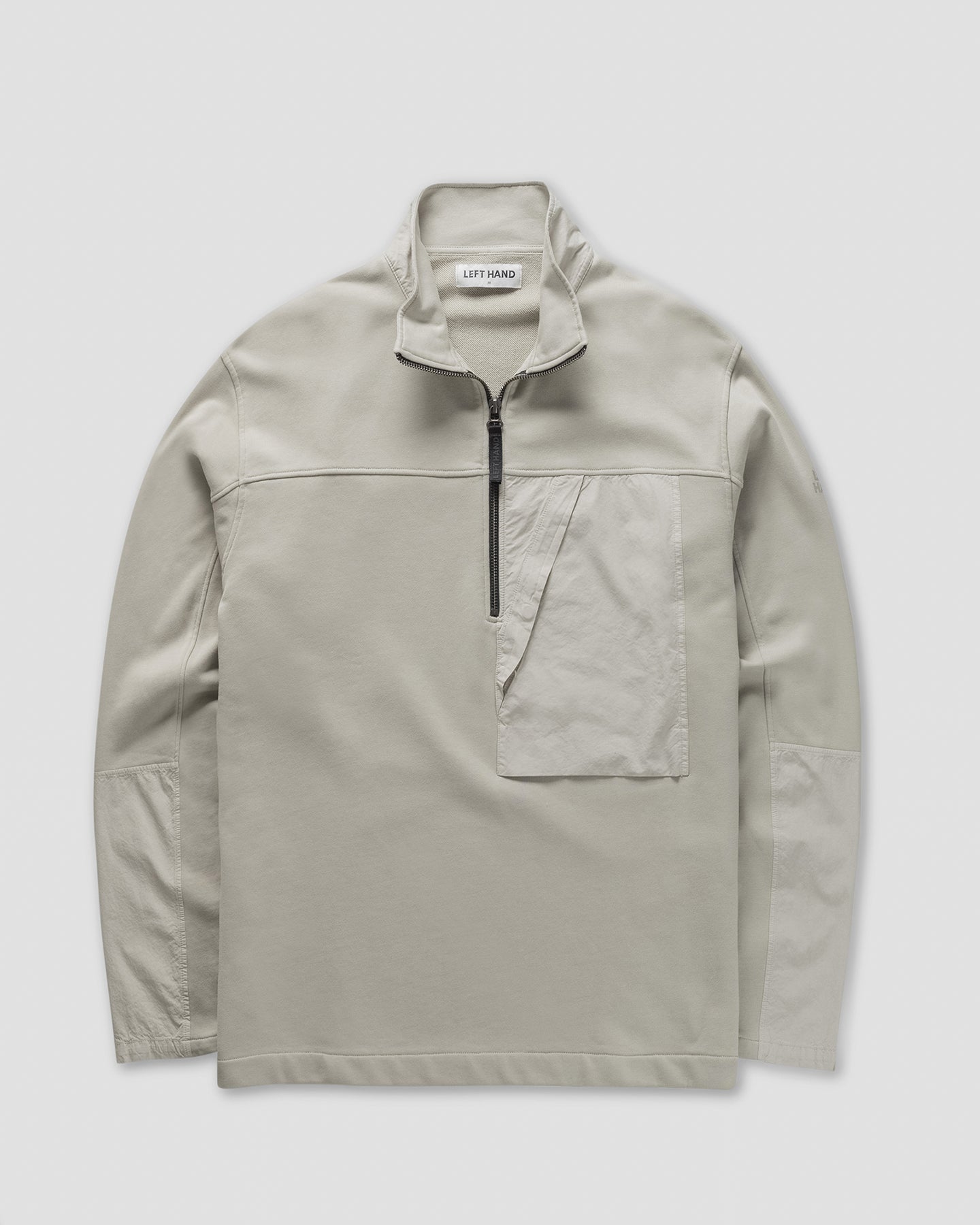Left Hand Half Zip Sweat Stone