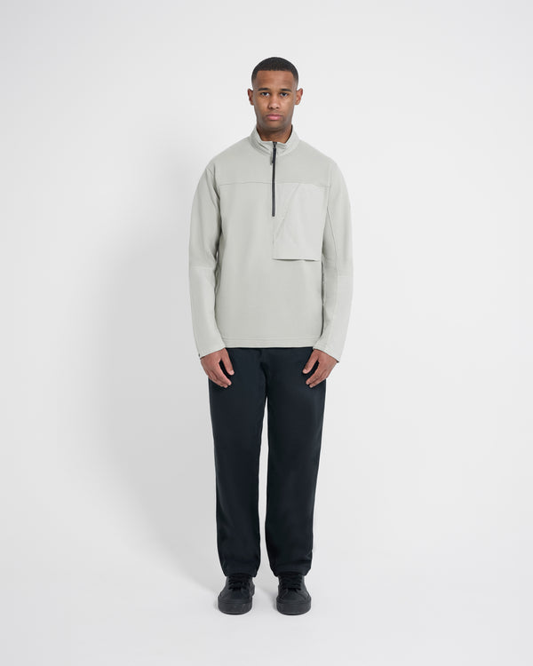 Left Hand Half Zip Sweat Stone