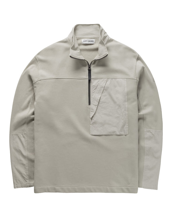 Left Hand Half Zip Sweat Stone