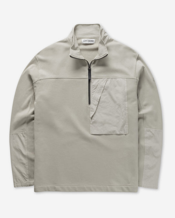 Left Hand Half Zip Sweat Stone