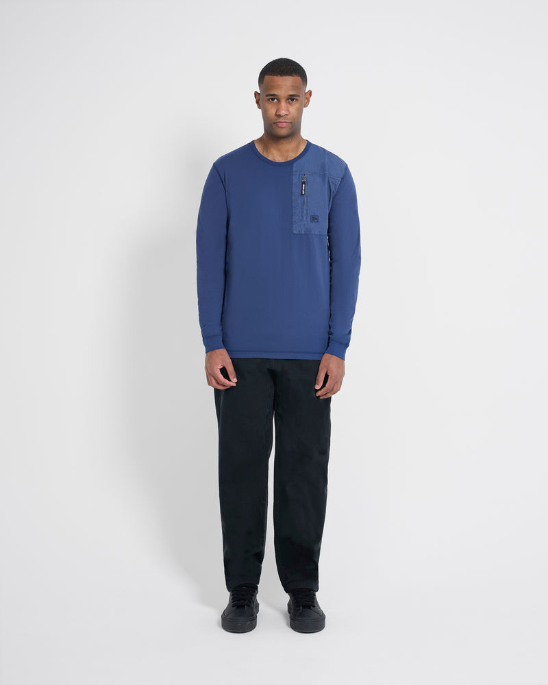 Left Hand L/S Patch Pocket Tee Navy