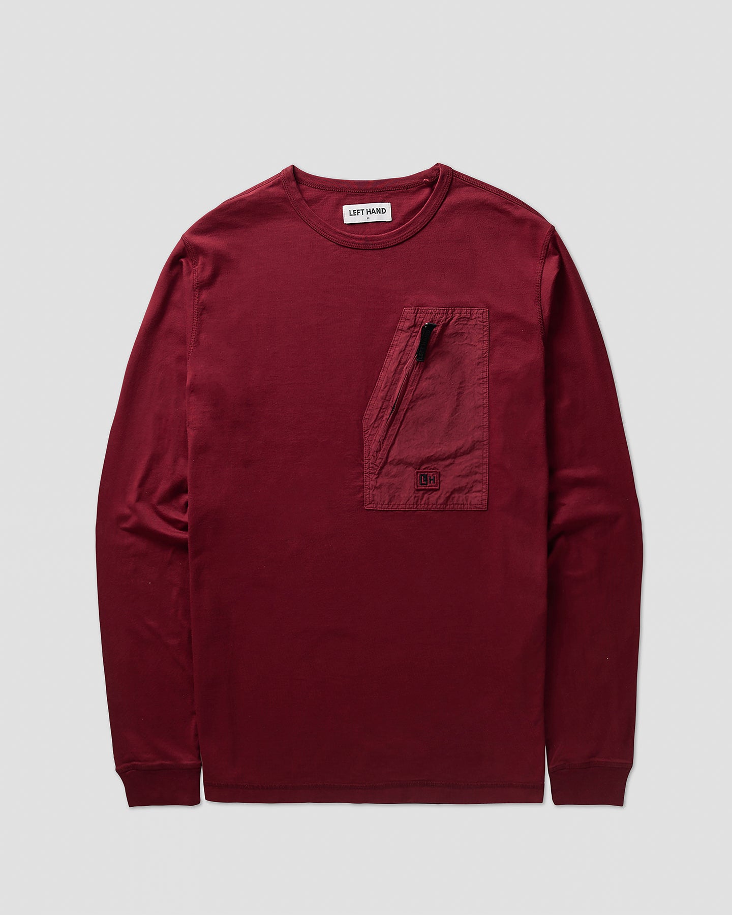 Left Hand L/S Pocket Tee Burgundy