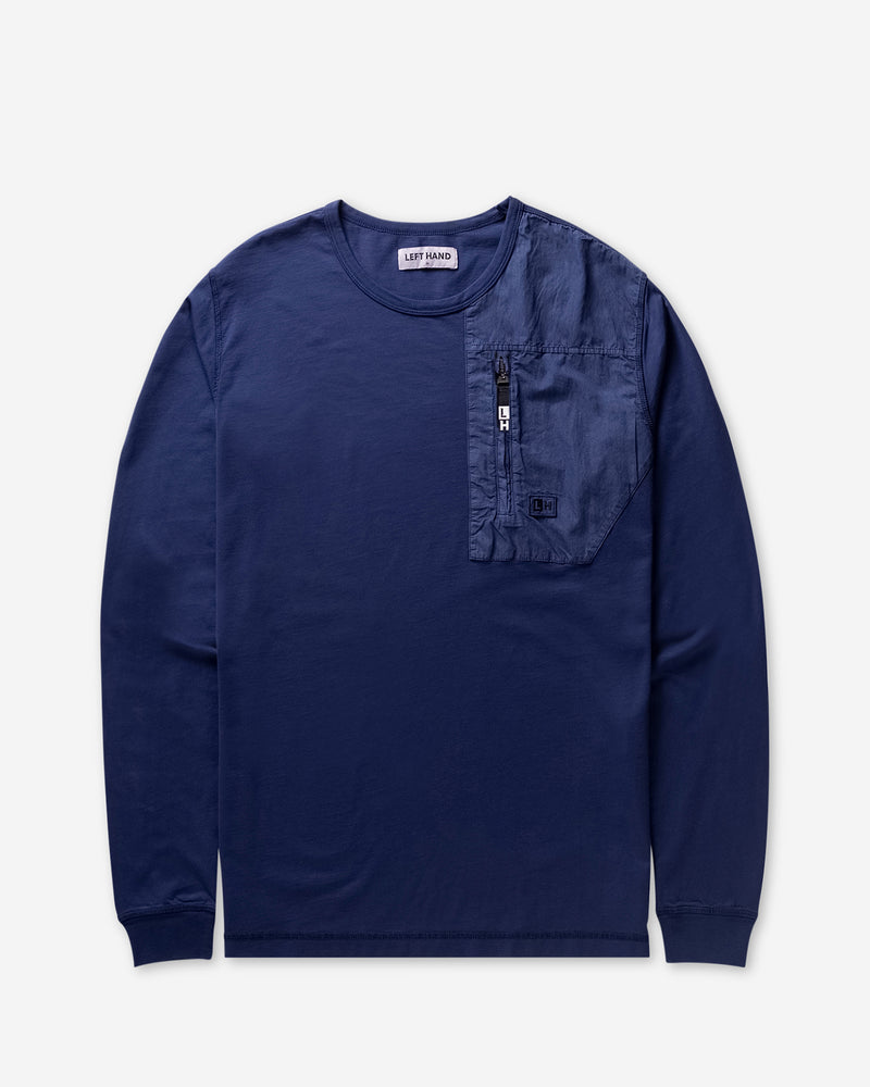 Left Hand L/S Patch Pocket Tee Navy