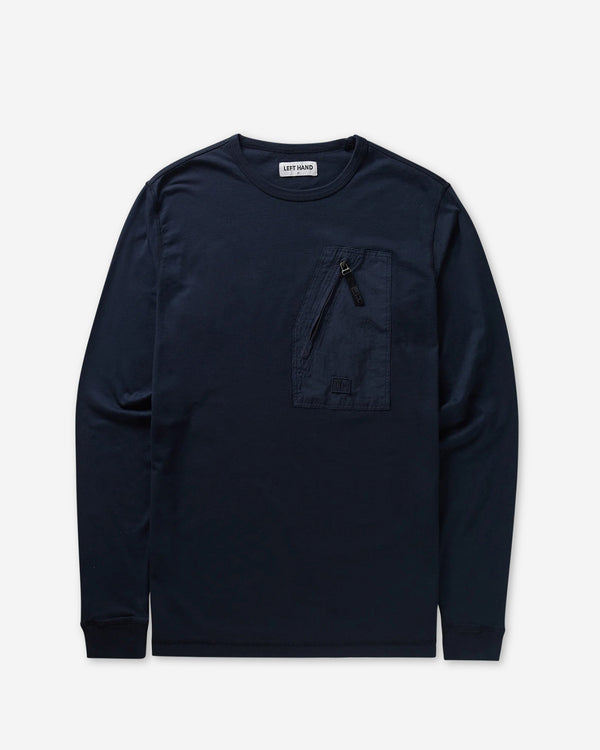 Left Hand L/S Pocket Tee Navy