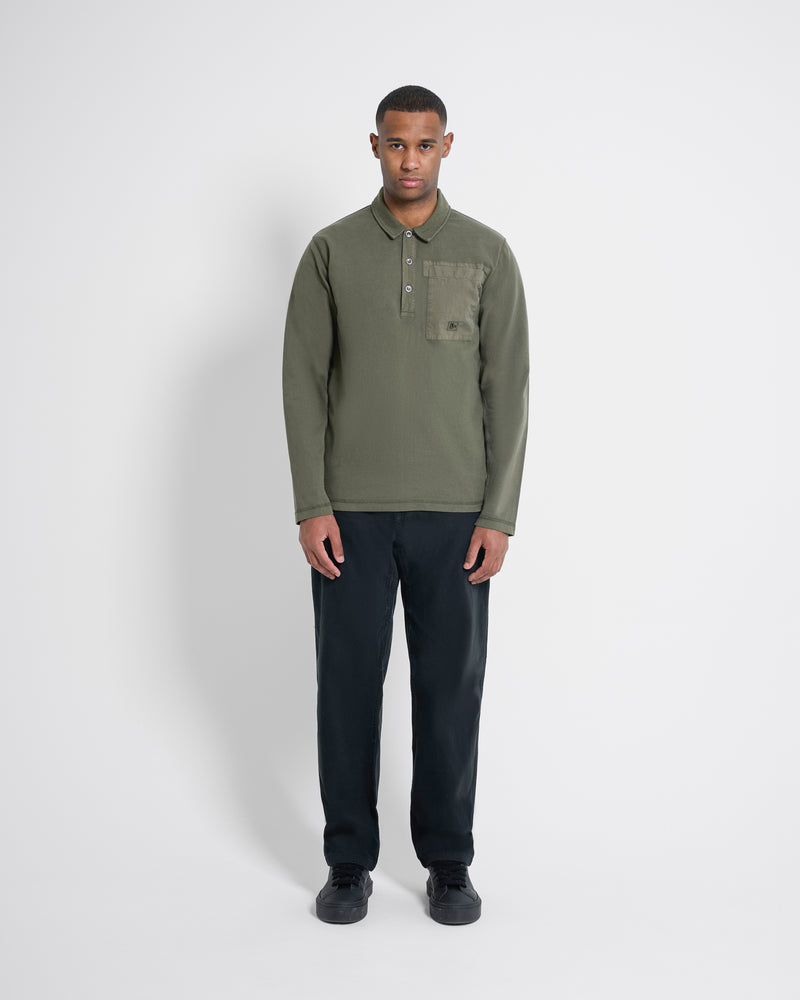 Left Hand L/S Polo Olive