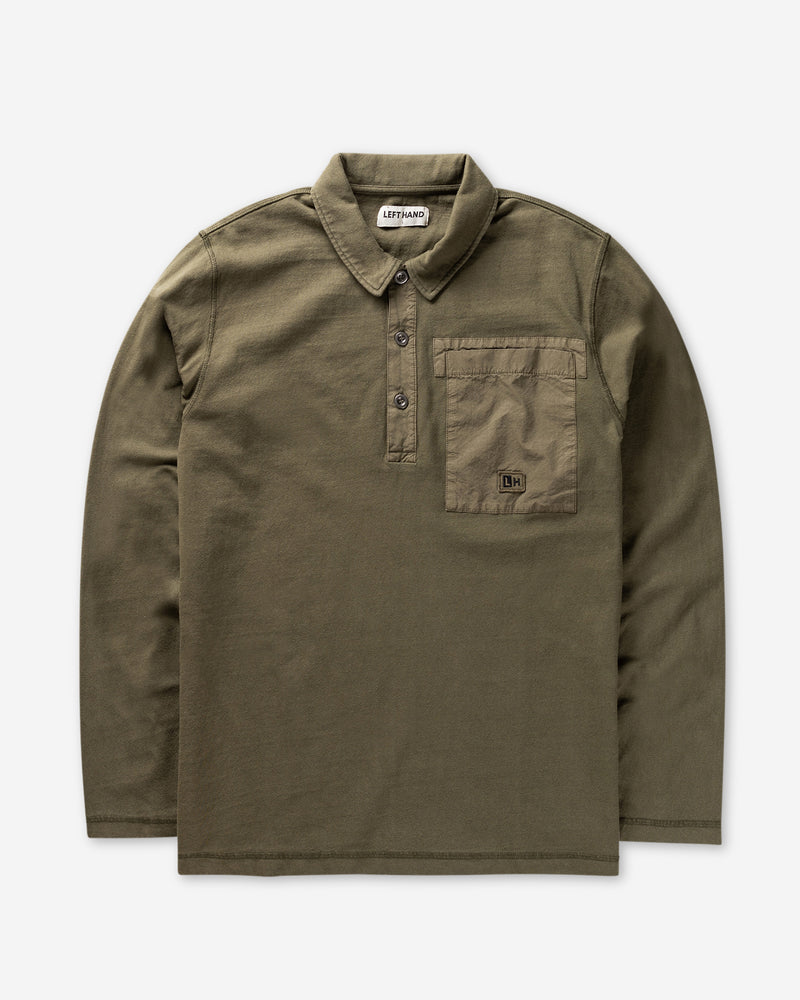 Left Hand L/S Polo Olive
