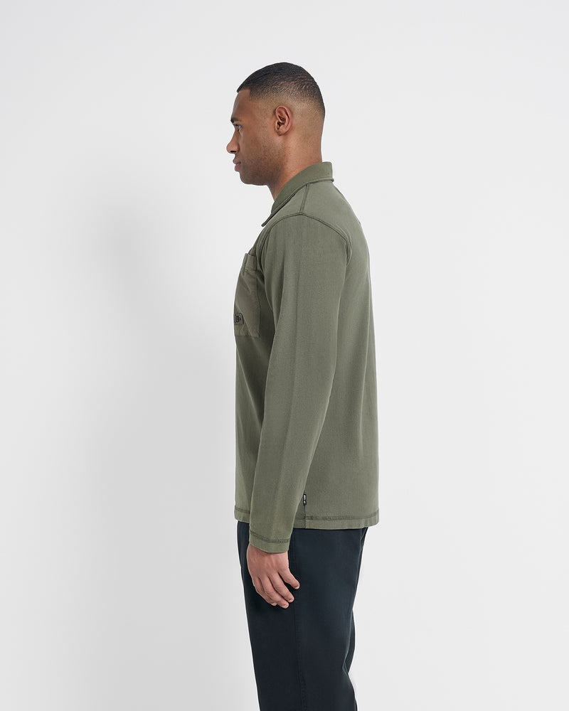 Left Hand L/S Polo Olive