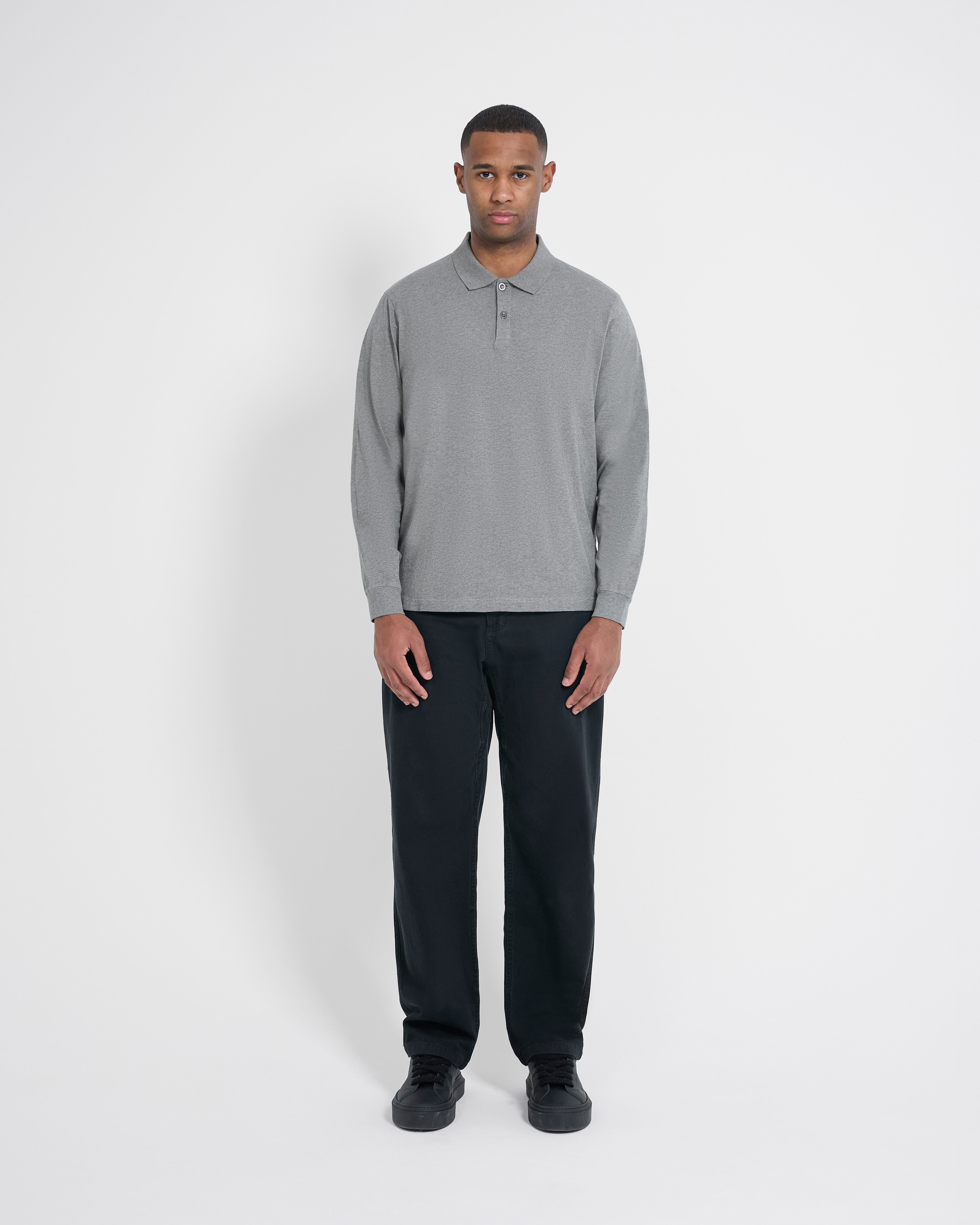 Left Hand L/S Polo Shirt Stone