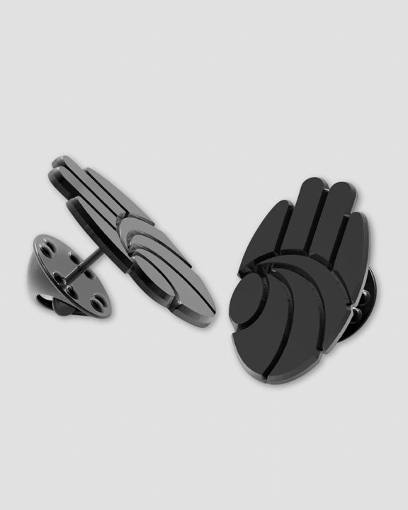 Left Hand Pin Badge Black