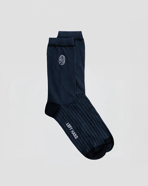 Left Hand Rib Sock Navy / Black Left Hand