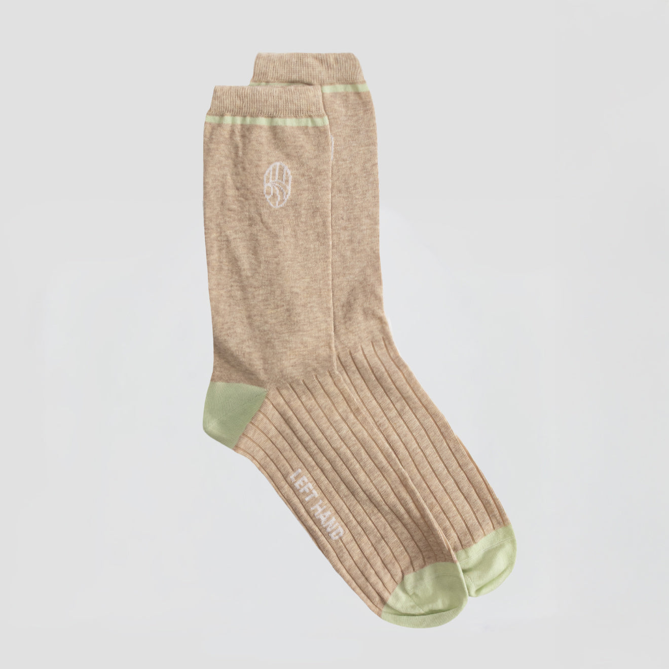 Left Hand Rib Sock Stone / Green Left Hand